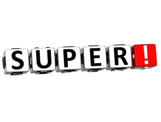Poster - 3D Super Block Cube text