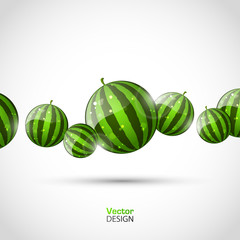 Sticker - Abstract vector background with watermelons