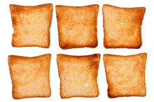 Set Of Toast Bread On White