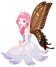 Young Fairy. Vector Isolated Character.