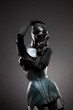 © Elisanth - Woman in latex corset and gas mask