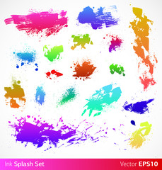 Aufkleber - Colorful splashes on white background