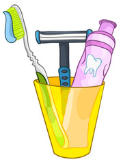 Poster - Cartoon Home Washroom Tooth Brush