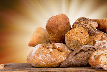 assortment of baked bread