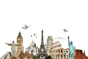 Wall Mural - Travel the world monuments concept 6