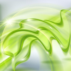 Aufkleber - Abstract green waving background
