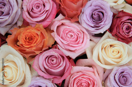 Naklejka dekoracyjna Pastel rose wedding flowers