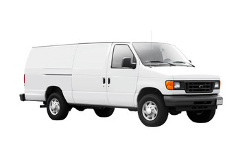 Wall Mural - White Delivery Van on White