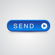 Blue send button, mail mesage vector