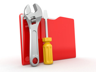 folder and tools. 3d