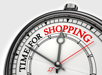 time for shopping concept clock