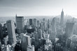 New York City skyline black and white 