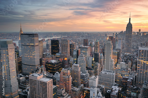 Nowoczesny obraz na płótnie New York City sunset