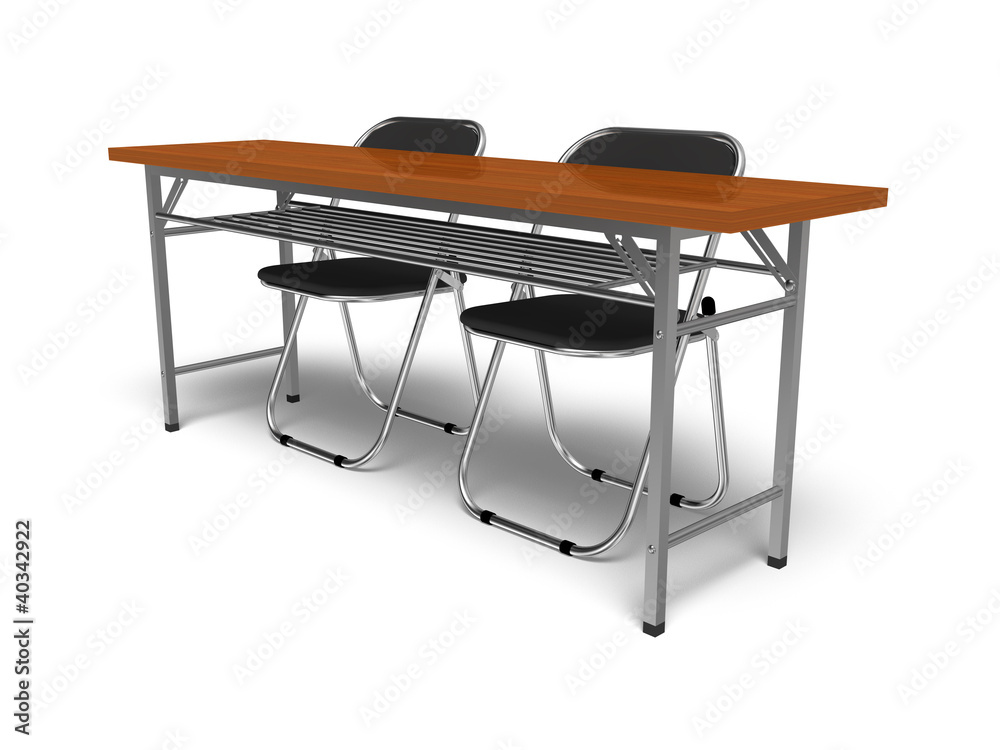 机とパイプ椅子