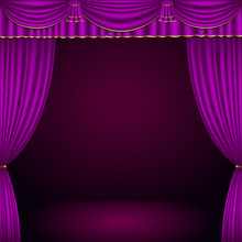 Violet And Gold Theater Curtain Classic Background