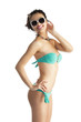 © photoCD - girl in beach wear with sunglasses with body turned in profile