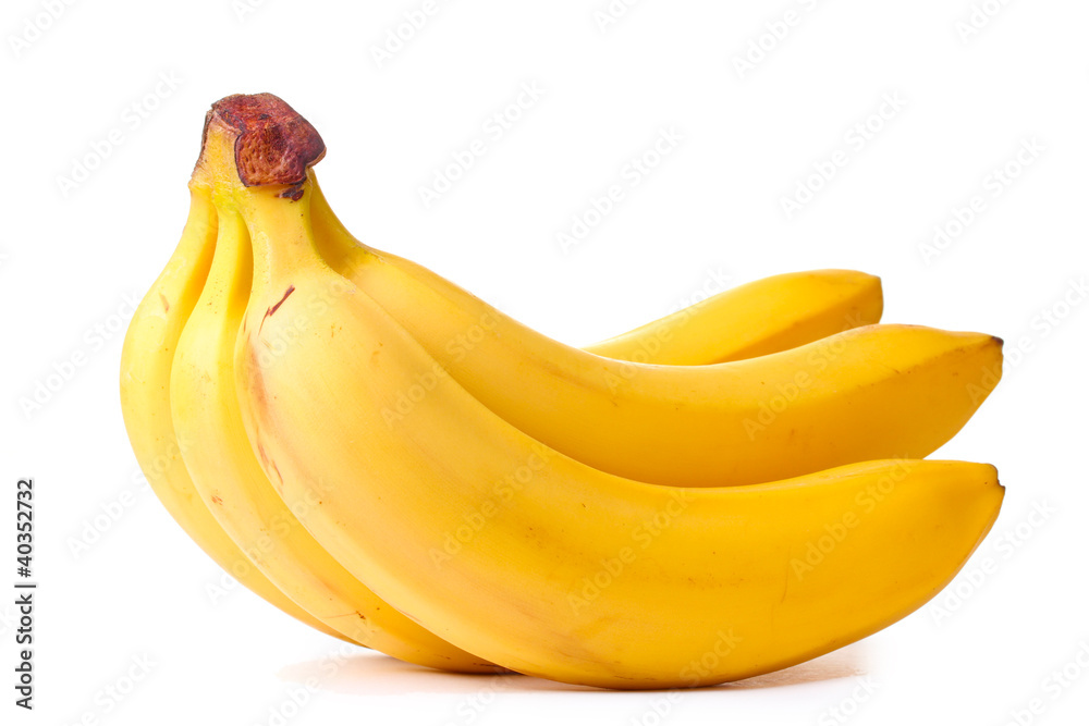 Bunch of bananas isolated on white