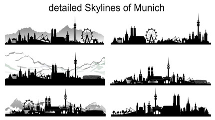 Wall Mural - München Skyline Silhouette