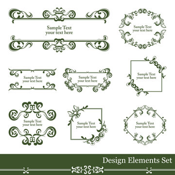 Retro design elements set