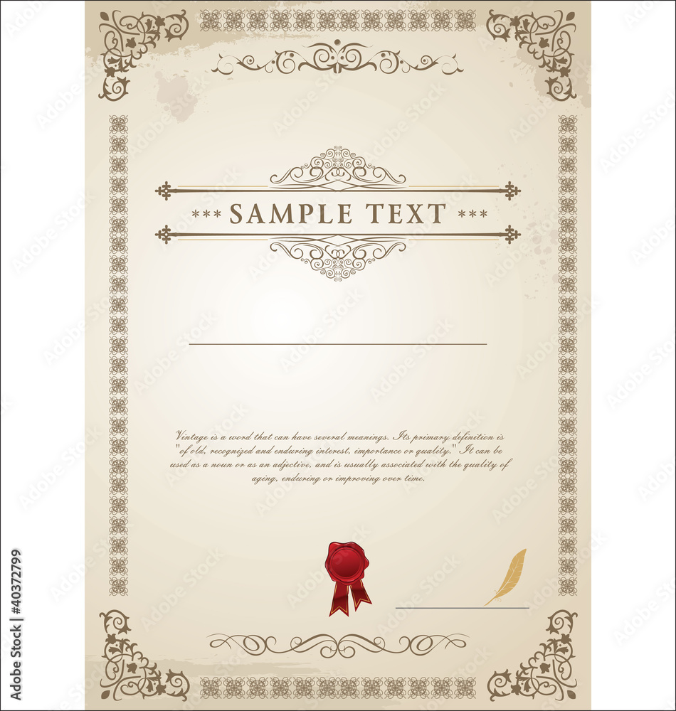Certificate template - obrazy, fototapety, plakaty 