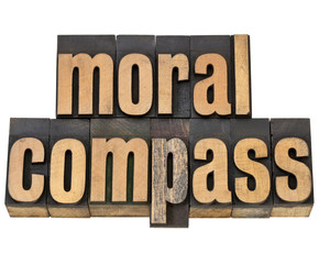 Wall Mural - moral compass - ethics concept