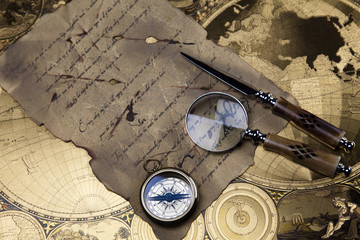 vintage navigation equipment, compass