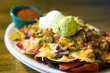 Nachos with cheese and guacamole