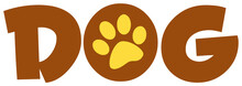 Brown Dog Text With Paw Print