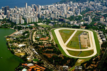 Fototapete - view of jockey club and Leblon in Rio de Janeiro