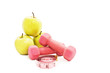 © Jelena Ivanovic - Pink dumbbells, green apple and measuring tape