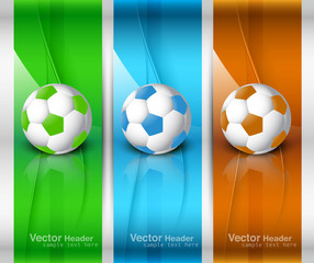Wall Mural - abstract colorful football banners set vector