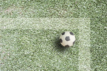 Plasticine Football on grass background