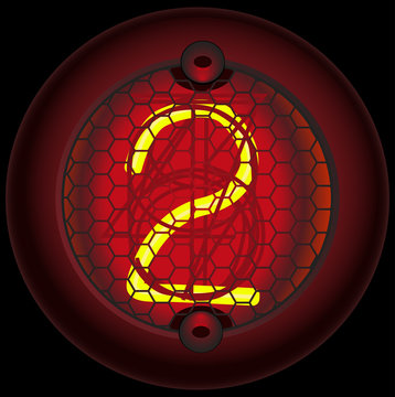 Digit 2 (two). Nixie tube indicator
