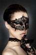 canvas print picture - Black Mask Fantasy Erotik