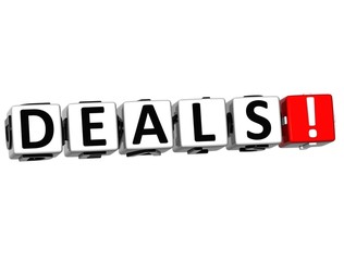 Poster - 3D Deals Block Text  on white