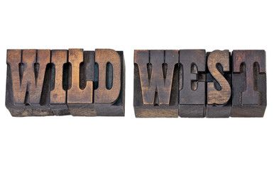 Wall Mural - wild west in letterpress type