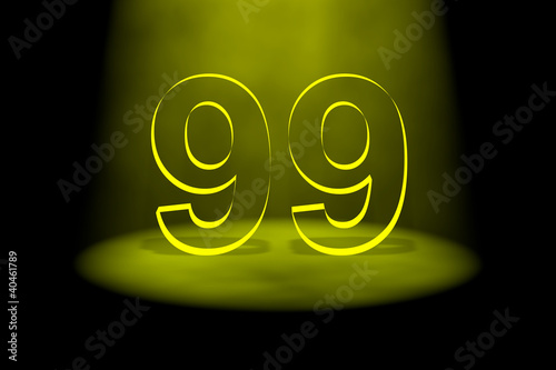 Photographie Number 99 illuminated with yellow light