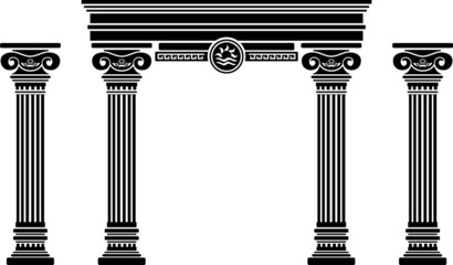 fantasy arch and columns. stencil. sixth variant