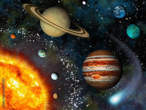 Naklejka - mata magnetyczna na lodówkę 3D Solar System