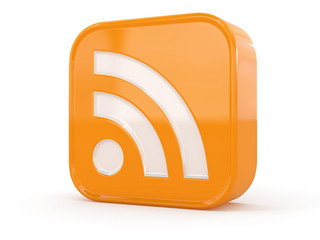 Aufkleber - Rss or feed icon on white isolated background