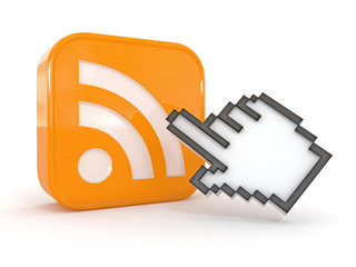 Aufkleber - Rss or feed icon and cursor
