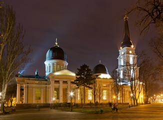 Sticker - Odessa Orthodox Cathedral at night