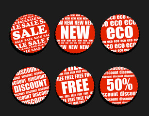 Poster - Six Shopping discount labels collection