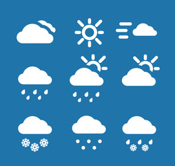Wall Mural - Weather conditon icons collection