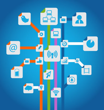 Modern social media abstract scheme
