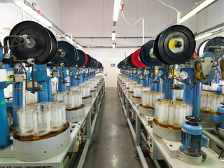 detail of thread factory production line