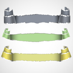 Wall Mural - three torn paper banners
