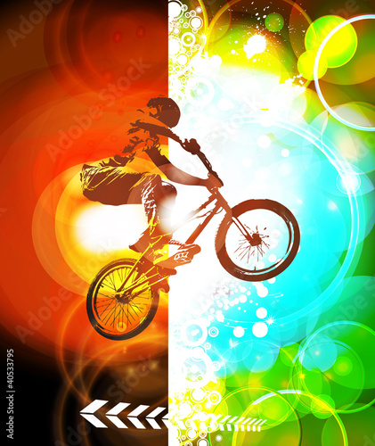 Naklejka dekoracyjna Illustration of BMX cyclist