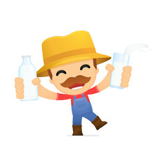 Wall Mural - funny cartoon farmer