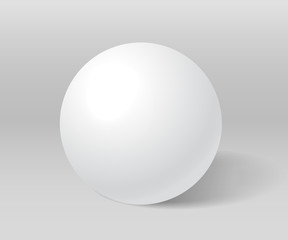 Poster - White plaster ball on grey scene